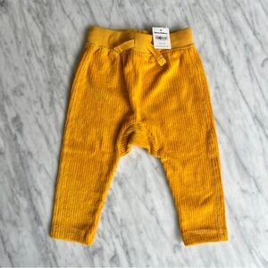 Hanna Andersson Golden Yellow Ribbed Baby Pants